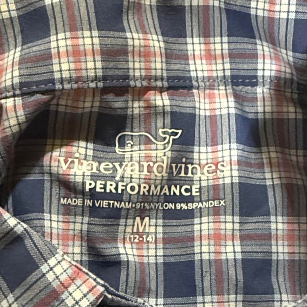 Vineyard Vines Blue and White Kids Plaid Shirt - Picture 2 of 4